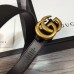 Gucci 3cm Wide Leather Belt With gold gg buckle