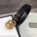 Gucci 3cm Wide Leather Belt With gold gg buckle