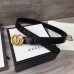 Gucci 3cm Wide Leather Belt With gold gg buckle
