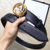 Gucci 3.8cm Wide grained Leather Belt With gold gg buckle