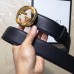 Gucci 3.8cm Wide grained Leather Belt With gold gg buckle