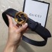 Gucci 3.8cm Wide grained Leather Belt With gold gg buckle