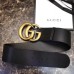 Gucci 7cm Wide Leather Belt With Double G