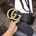 Gucci 7cm Wide Leather Belt With Pearl Double G