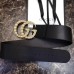 Gucci 7cm Wide Leather Belt With Pearl Double G