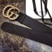 Gucci 7cm Wide Leather Belt With Pearl Double G