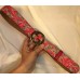 Gucci Arabesque canvas belt with interlocking G red