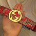 Gucci Arabesque canvas belt with interlocking G red