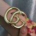 Gucci GG Blooms leather belt with double G buckle pink