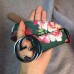 Gucci GG Blooms leather belt with interlocking G green