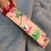 Gucci GG Blooms leather belt with interlocking G pink