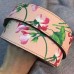 Gucci GG Blooms leather belt with interlocking G pink