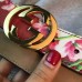 Gucci GG Blooms leather belt with interlocking G  red