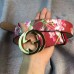 Gucci GG Blooms leather belt with interlocking G  red