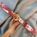 Gucci GG Blooms leather belt with interlocking G  red