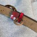 Gucci GG Blooms leather belt with interlocking G  red