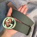 Gucci Leather belt with interlocking G green