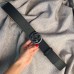 Gucci Leather belt with interlocking G black