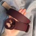 Gucci Leather belt with interlocking G dark brown