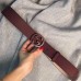 Gucci Leather belt with interlocking G dark brown