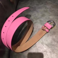 Gucci Leather belt with interlocking G pink