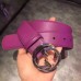 Gucci Leather belt with interlocking G purple