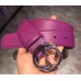 Gucci Leather belt with interlocking G purple