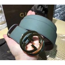 Gucci Leather belt with interlocking G blue