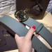 Gucci Leather belt with interlocking G blue