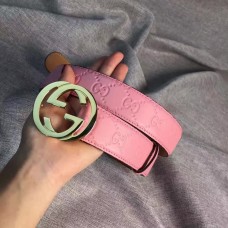 Gucci Signature belt with G buckle 370543 pink