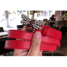 Gucci Queen Margaret Leather Belt 20mm 476452 Red 2018