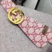 Gucci GG Supreme Belt with Gold G Buckle 37mm Red