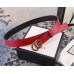 Gucci Calf Leather Belt with Double G Buckle 35mm Width Red