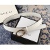 Gucci Leather Belt with Gold Dionysus Buckle White 2018