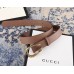 Gucci Leather Belt with Gold Dionysus Buckle Dark Nude 2018