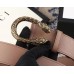Gucci Leather Belt with Gold Dionysus Buckle Dark Nude 2018