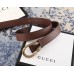Gucci Leather Belt with Gold Dionysus Buckle Brown 2018