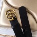 Gucci 3.8cm Wide Leather Belt With gold gg buckle black