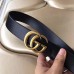 Gucci 3.8cm Wide Leather Belt With gold gg buckle black