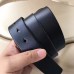 Gucci 3.8cm Wide Leather Belt With gold gg buckle black