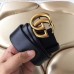 Gucci 3.8cm Wide Leather Belt With gold gg buckle black