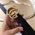 Gucci 3.8cm Wide Leather Belt With gold gg buckle black