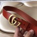 Gucci 3.8cm Wide Leather Belt With gold gg buckle burgundy