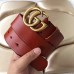 Gucci 3.8cm Wide Leather Belt With gold gg buckle burgundy