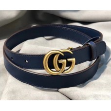 Gucci GG Width 2cm Calfskin Belt Blue 2018