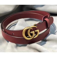 Gucci GG Width 2cm Calfskin Belt Burgundy 2018