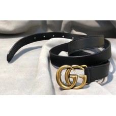Gucci GG Width 2cm Calfskin Belt Black 2018