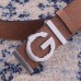 Gucci Width 3.8cm Leather Signature GG Belt with Single G Buckle Brown 2019