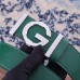 Gucci Width 3.8cm Leather Signature GG Belt with Single G Buckle Green 2019