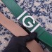 Gucci Width 3.8cm Leather Signature GG Belt with Single G Buckle Green 2019